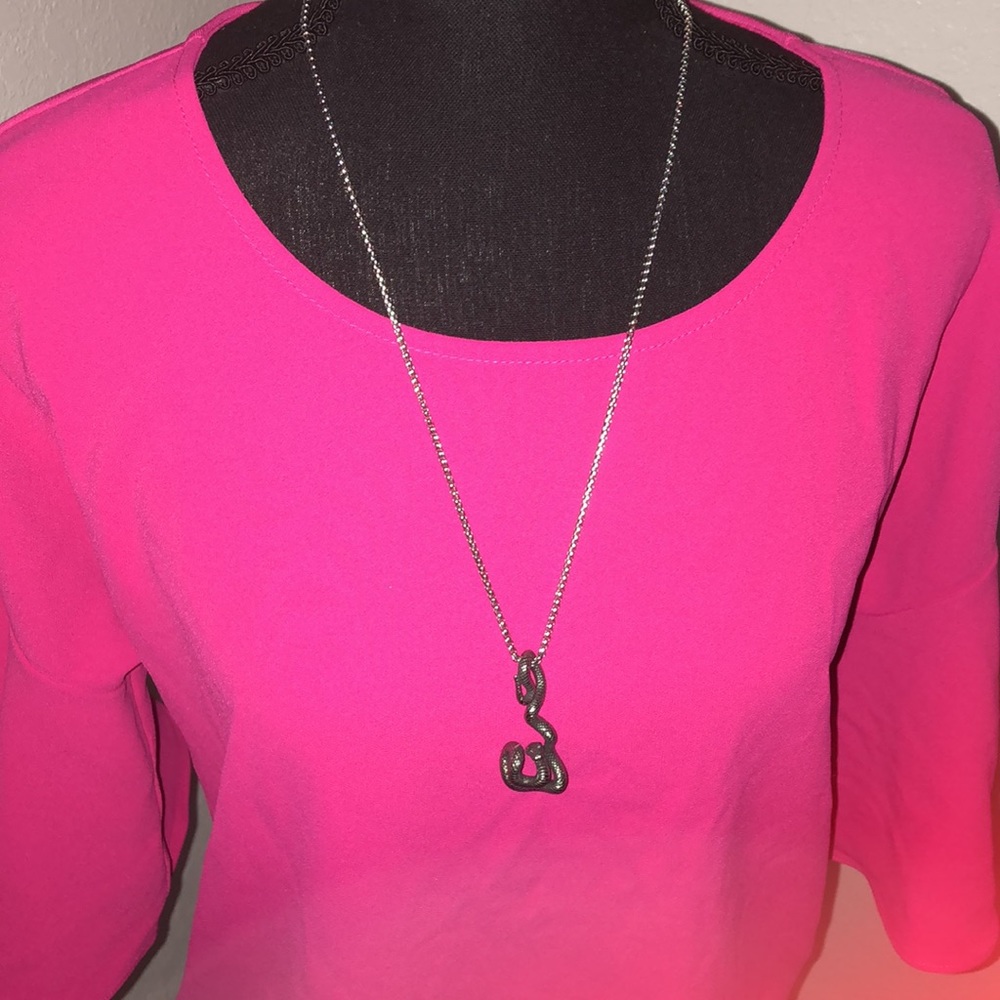 Coiled Snake Pewter Colored Necklace